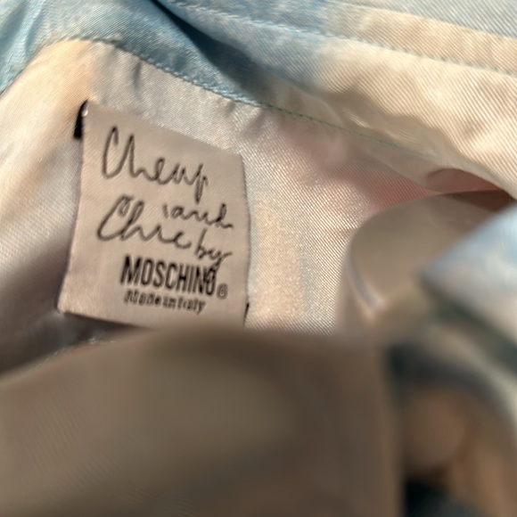 Moschino Chea Chic Blue White Clouds Silk Blouse - Picture 10 of 13